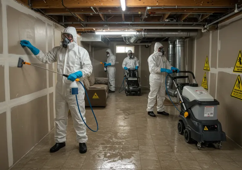 Basement Moisture Removal and Structural Drying process in Centreville, AL